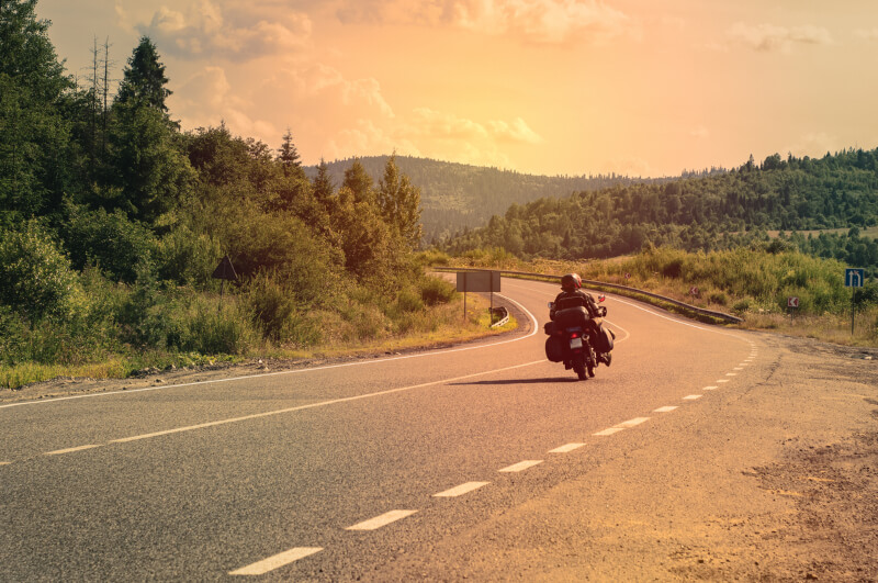 Motorcycle riding in the mountains